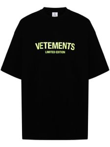 VETEMENTS t-shirt en coton à logo imprimé - Noir