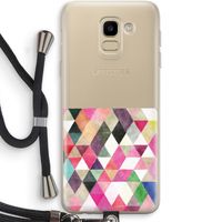 Gekleurde driehoekjes: Samsung Galaxy J6 (2018) Transparant Hoesje met koord