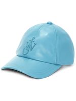 JW Anderson casquette en cuir à logo brodé - Bleu