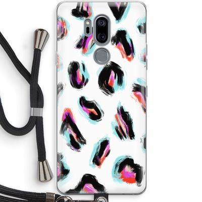 Cheetah color: LG G7 Thinq Transparant Hoesje met koord