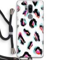 Cheetah color: LG G7 Thinq Transparant Hoesje met koord