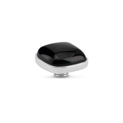 Melano Vivid Bulb Square Steentje Black Zilver