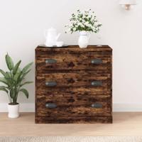 Dressoir 70x35,5x67,5 cm bewerkt hout gerookt eikenkleurig