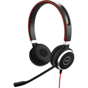 Jabra Evolve 40 MS Stereo On Ear headset Computer Kabel Stereo Zwart, Rood Microfoon uitschakelbaar (mute)