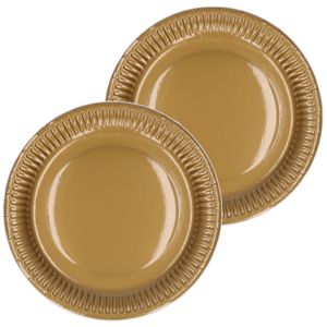 30x Gouden bordjes van karton rond 23 cm