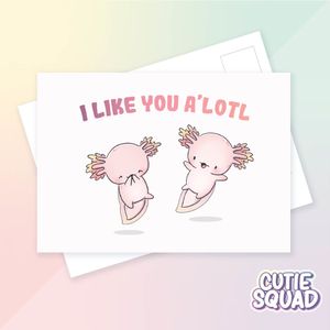 CutieSquad Ansichtkaart - I like you a lotl