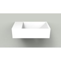 Arcqua Marble Free fontein - 40x22x12cm - zonder kraangat - wasbak rechts - mat wit WAS112399 Arcqua Marble Free fontein - 40x22x12cm - zonder kraangat - wasbak rechts - mat wit WAS112399