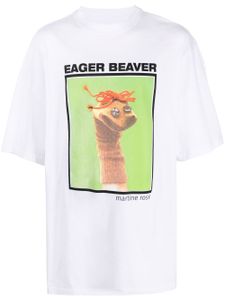 Martine Rose t-shirt Eager Beaver en coton - Blanc