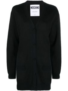 Moschino cardigan en laine vierge à col v - Noir