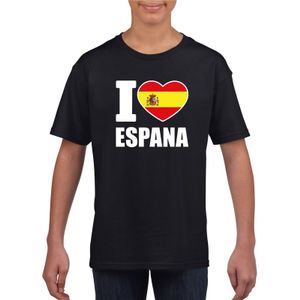 Zwart I love Spanje fan shirt kinderen