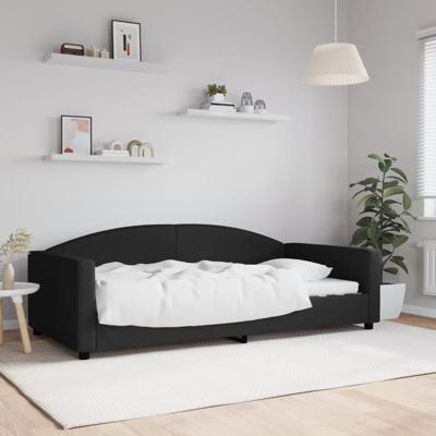 Slaapbank 100x200 cm stof zwart