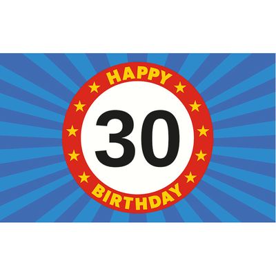 Happy Birthday 30 jaar versiering vlag 150 x 90 cm