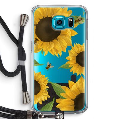 Sunflower and bees: Samsung Galaxy S6 Transparant Hoesje met koord
