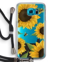 Sunflower and bees: Samsung Galaxy S6 Transparant Hoesje met koord