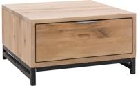 Goossens Hoektafel Max, hout eiken onbewerkt, urban industrieel, 65 x 37 x 65 cm