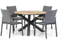 Lifestyle Brandon/Fabriano 120 cm rond dining tuinset 5-delig - thumbnail