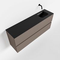 Toiletmeubel Mondiaz Ada | 120 cm | Meubelkleur Smoke | Lex wastafel Urban Rechts | Zonder kraangat