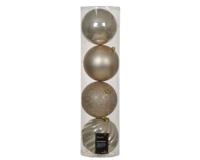 Kerstballen kunststof d14 cm parel 4 st Decoris - Decoris Kerstballen kunststof d14 cm parel 4 st Decoris - Decoris