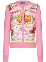 Dolce & Gabbana cardigan boutonné à empiècements contrastants - Rose