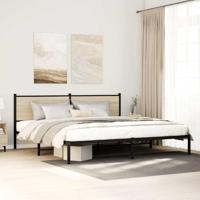 Bedframe zonder matras metaal sonoma eikenkleurig 193x203 cm