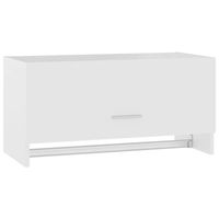 The Living Store Hangkast - Compacte garderobe - Wit - 70 x 32.5 x 35 cm - Met kledingstang - thumbnail