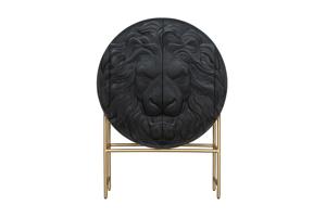 Highboard LION 140cm 3D mango hout zwart gouden frame - 45850