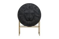 Highboard LION 140cm 3D mango hout zwart gouden frame - 45850
