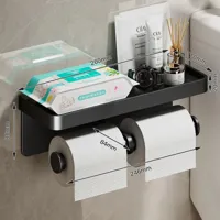 SmartHold Luxe - Aluminium Toiletrolhouder met Telefoonplankje