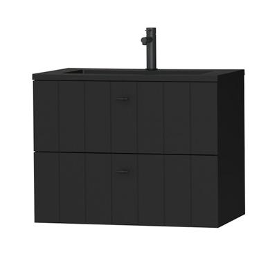 Tiger Maryport Meubelset 80 cm met 2 lades Mat zwart incl Quadro wastafel Mat zwart - 1496018916