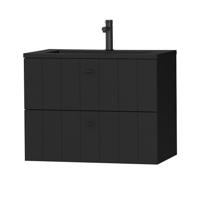 Tiger Maryport Meubelset 80 cm met 2 lades Mat zwart incl Quadro wastafel Mat zwart - 1496018916