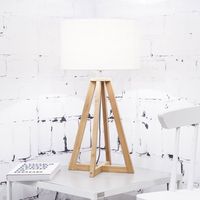 Good&Mojo Tafellamp 'Everest' Bamboe en Eco linnen, kleur Wit