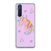 Roze eenhoorn: Sony Xperia 5 II Transparant Hoesje