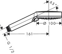 Hansgrohe Crometta vario handdouche wit chroom 26330400 - thumbnail