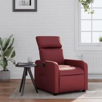 Fauteuil verstelbaar kunstleer wijnrood