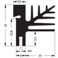 Fischer Elektronik 10101602 SK 482 50 SA + 2x THFU 2 Strengkoellichaam 4.75 K/W (l x b x h) 50 x 33 x 35 mm TO-218, TO-220, TO-3P, TO-247, TO-248 - thumbnail