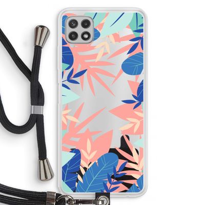 Tropisch: Samsung Galaxy A22 4G Transparant Hoesje met koord