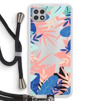 Tropisch: Samsung Galaxy A22 4G Transparant Hoesje met koord