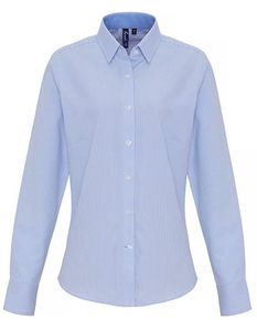 Premier Workwear PW338 Ladies Cotton Rich Oxford Stripes Shirt
