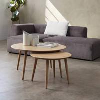 Giga Living - Salontafel Adda Rond Naturel Eiken Set van 2 - thumbnail