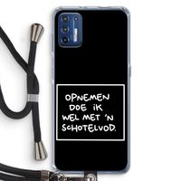 Schotelvod: Motorola Moto G9 Plus Transparant Hoesje met koord