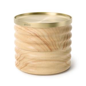 Umbra 1021398-1291 opslagdoos Opbergdoos Rond Rubberhout, Zink Goud, Natuurlijk