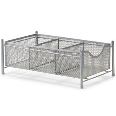 Keuken/keukenkast organizer uitschuifbaar - zilver - 25 x 40 x 15 cm - metaal
