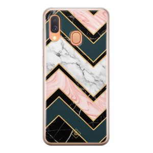 Samsung Galaxy A40 siliconen hoesje - Marmer triangles