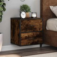 Nachtkastjes 2st wandgemonteerd 40x31x39,5cm gerookt eikenkleur