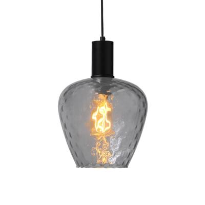 Masterlight Hanglamp zwartPorto met Diamond smoke glas - Ø 21cm - 2710-05-05-5