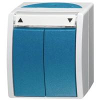ABB 2CKA001085A1612 Schakelaar IP44 Grijs-wit (RAL 7035), Blauw-groen