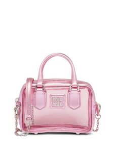 Miu Miu mini sac à bandoulière à effet métallisé - Rose