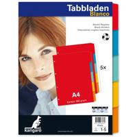 Tabbladen 4-gaats 5-delig assorti karton Kangaro Tabbladen 4-gaats 5-delig assorti karton Kangaro