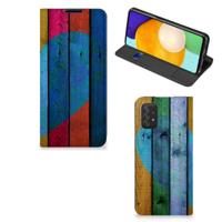 Samsung Galaxy A03s Book | Wallet Case | Wood Heart - Cadeau voor je Vriend