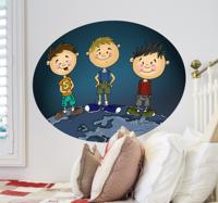Drie jongens op de wereld sticker
